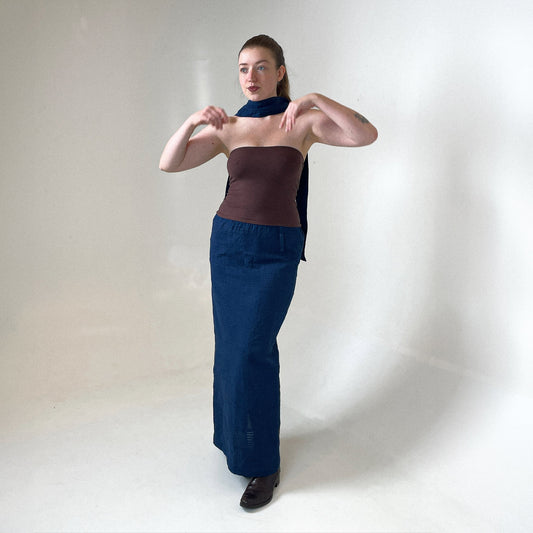 Taro Skirt in Seersucker Patchwork