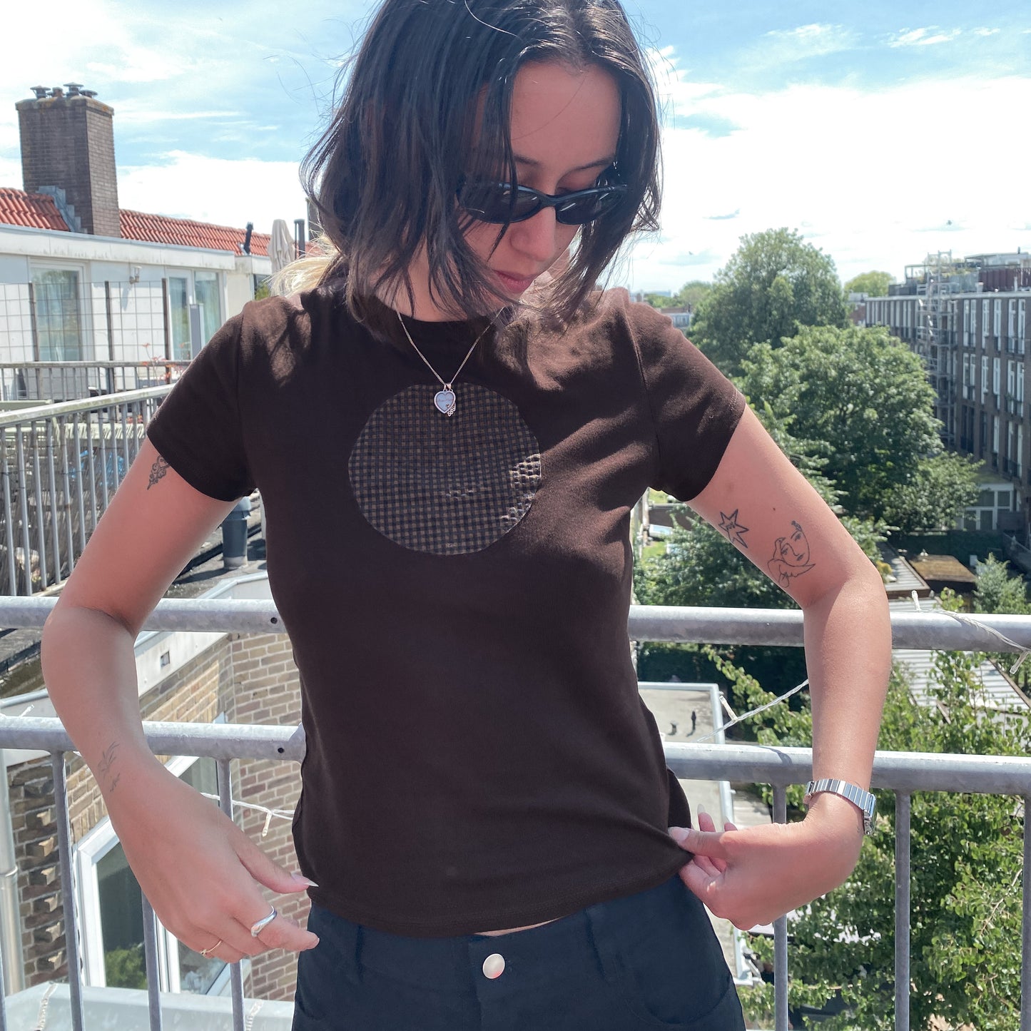 Circle Tee in Brown