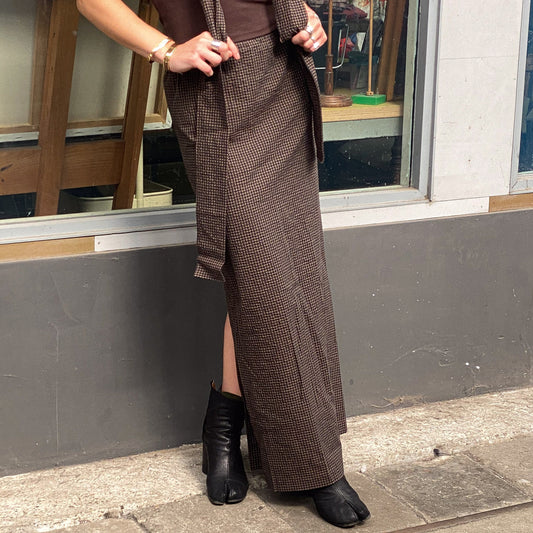 Taro Skirt in Navy Brown Gingham